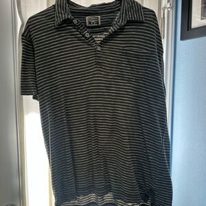 Converse Black and White Striped Polo Shirt